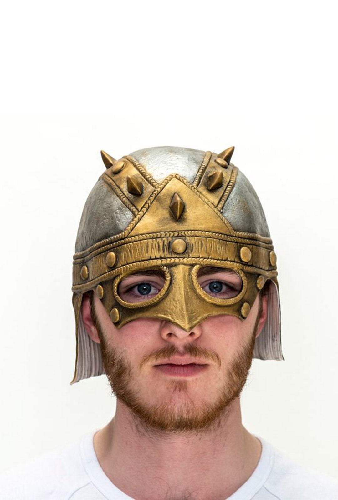 Gold and Silver Gladiator Mask Helmet