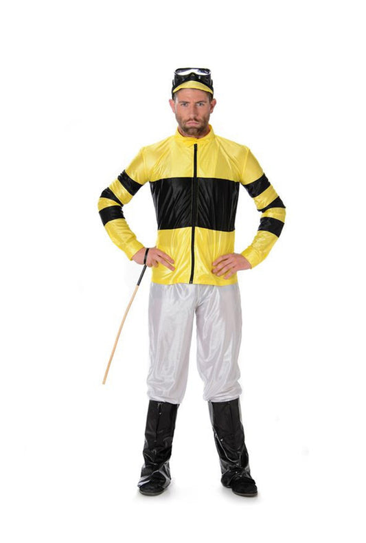 Yellow and Black Mens Jockey Costume