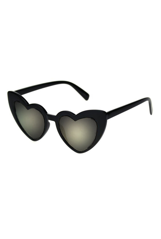 Reflective Silver Retro Heart Glasses