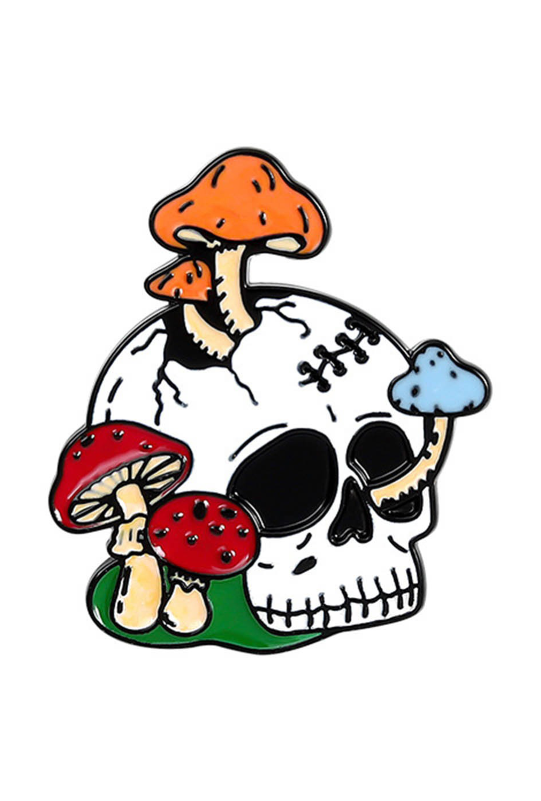 Mushroom Skull Enamel Pin