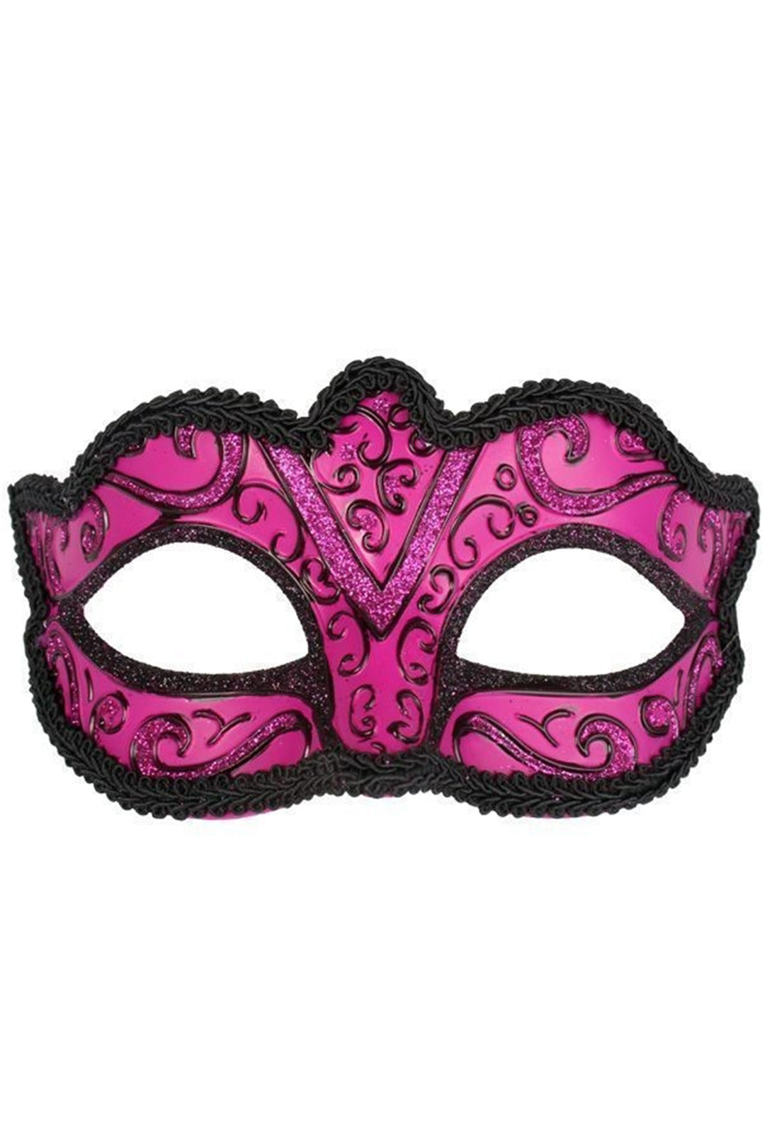 Hot Pink Plain Glitter Mask