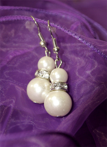 Pearl & Diamante Costume Earrings