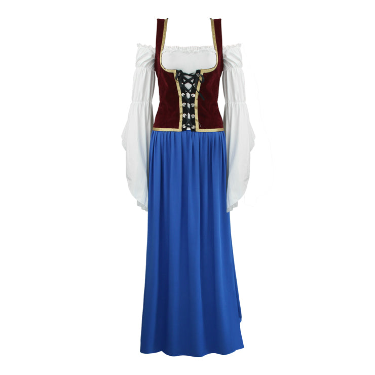 Long Blue Oktoberfest Dress OCW68