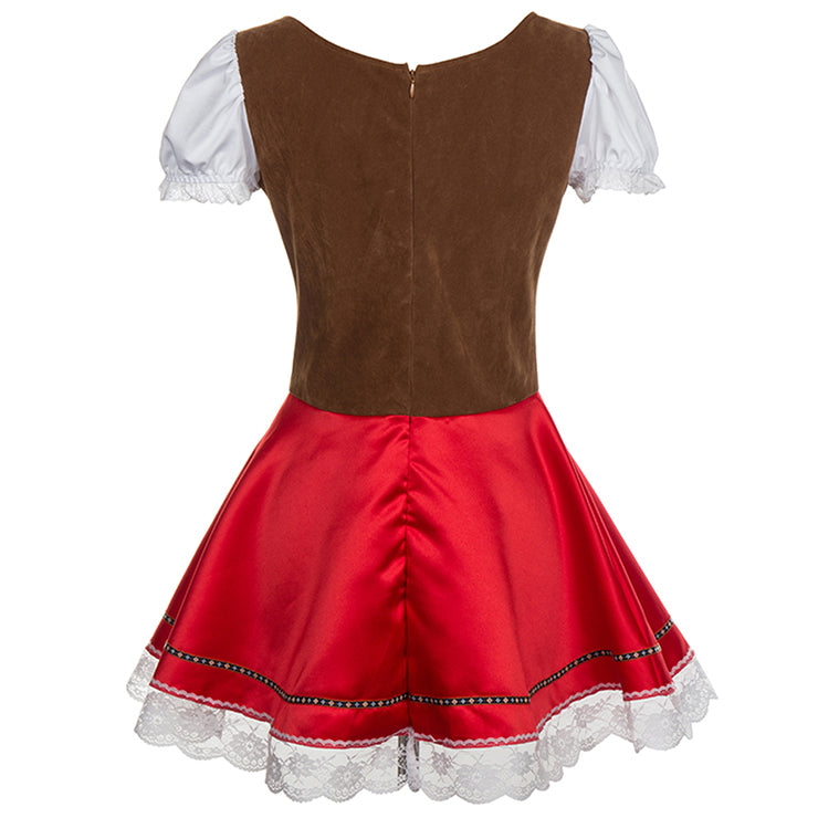 Red and Brown Cute Oktoberfest Dress OCW60