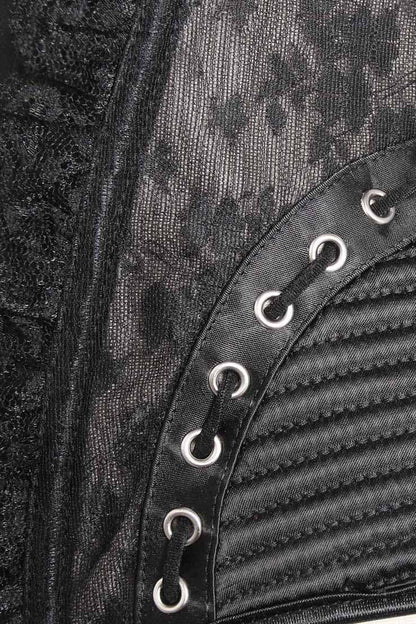 Black Hip and Zip Detail Corset