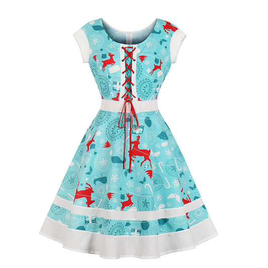 Lace-up Reindeer Christmas dress