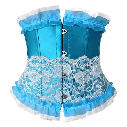 Blue and White Lace Underbust