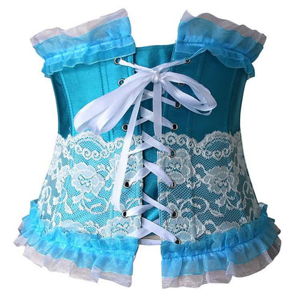 Blue and White Lace Underbust