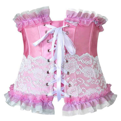 Pink and White Lace Underbust