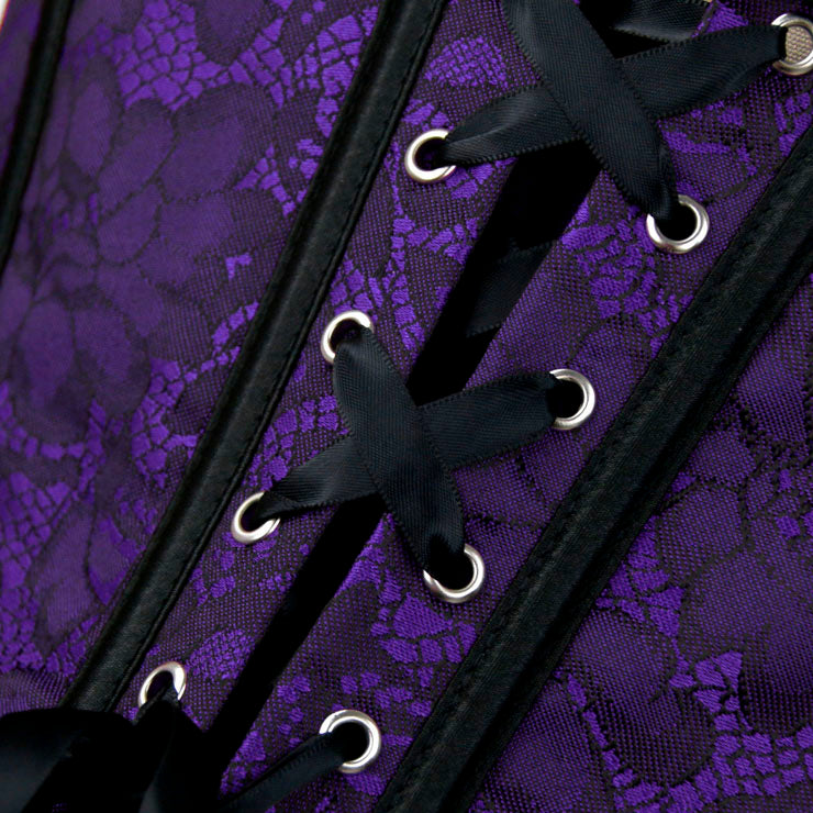 Purple Lace Overlay Overbust Corset