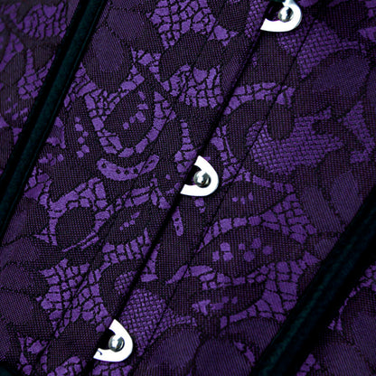 Purple Lace Overlay Overbust Corset