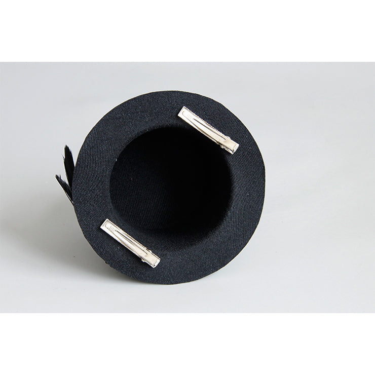 Black Satin and Lace Mini Top Hat