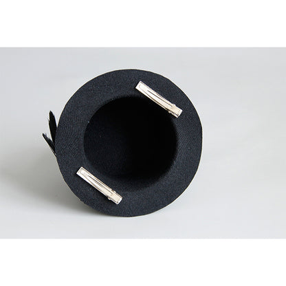 Black Satin and Lace Mini Top Hat