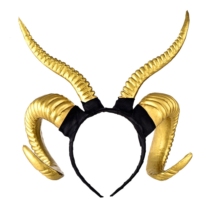 Gold double horns headband