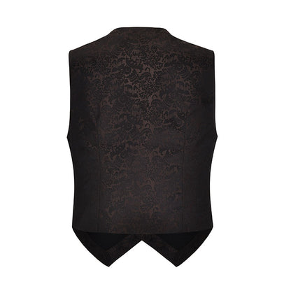 Men's Brown Jacquard Victorian Waistcoat