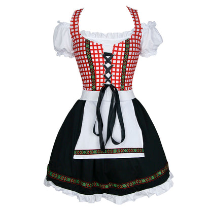 Cute Red Checked Dirndl OCW35