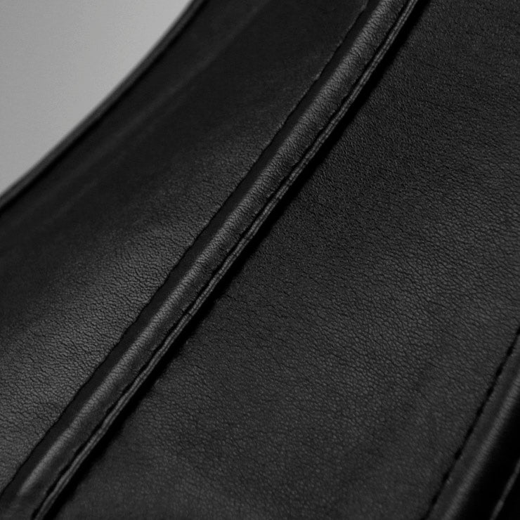 Black Vinyl Overbust Corset Vest with Straps