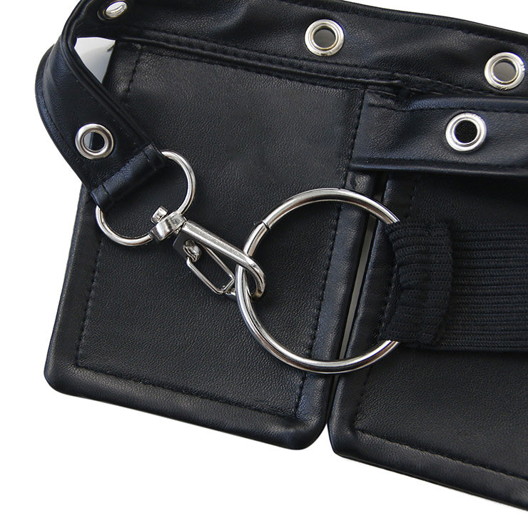 Black Steampunk Mini Pouch Belt