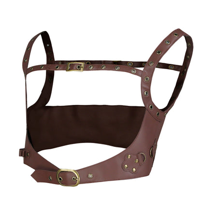 Brown Steampunk Pleather Underbust Harness