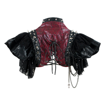 Gothic Red and Black Steampunk Shrug