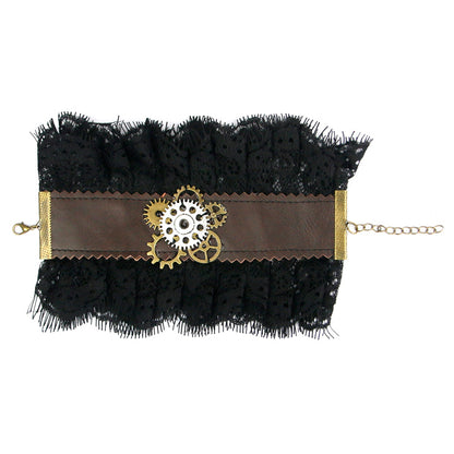 Steampunk Leather Lace Bracelet (B)