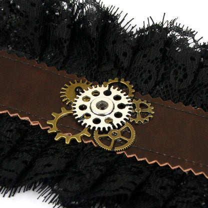 Steampunk Leather Lace Bracelet (B)