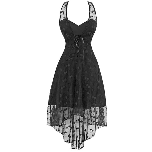 Gothic Vintage Black Lace Dress