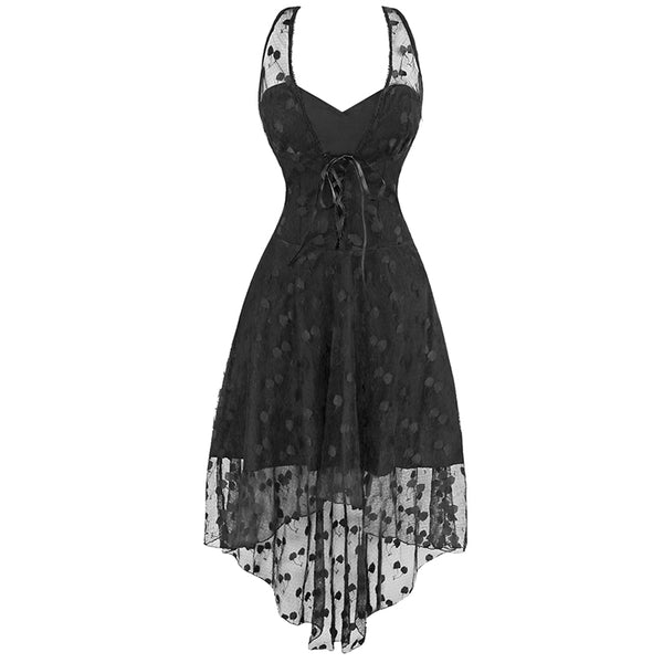 Gothic Vintage Black Lace Dress  Hurly-Burly