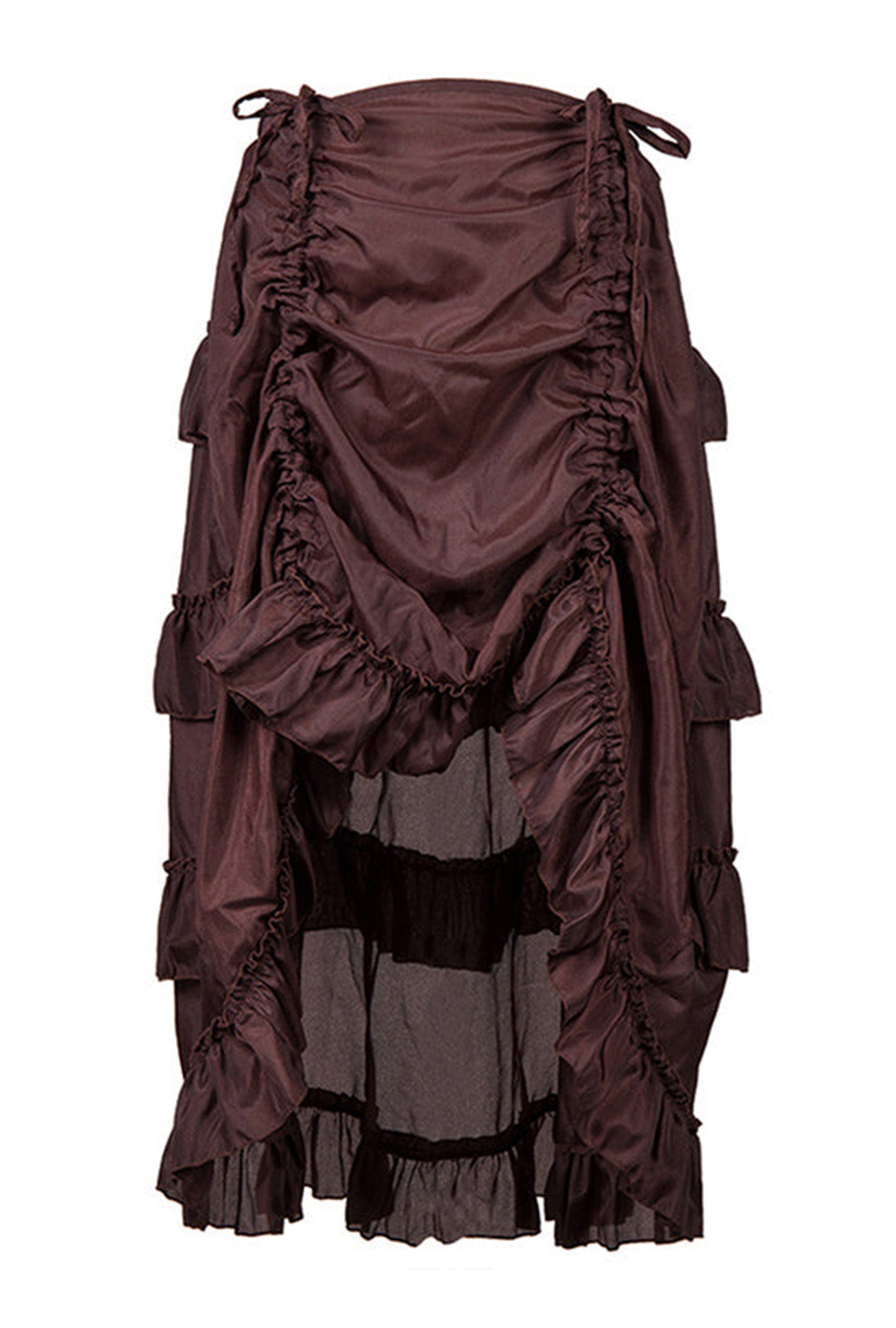 Brown High-Low Steampunk Skirt