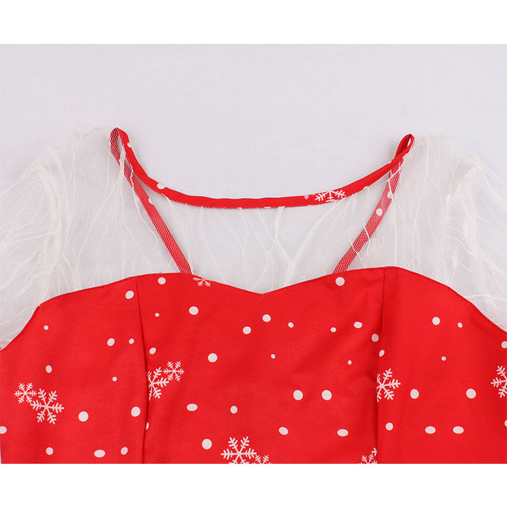 Lace Top Reindeer Christmas Dress