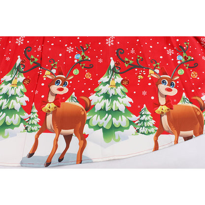 Lace Top Reindeer Christmas Dress