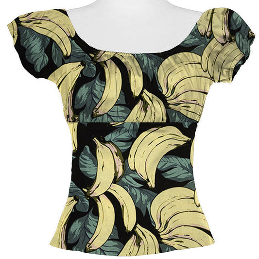 Banana Print Pin Up Top