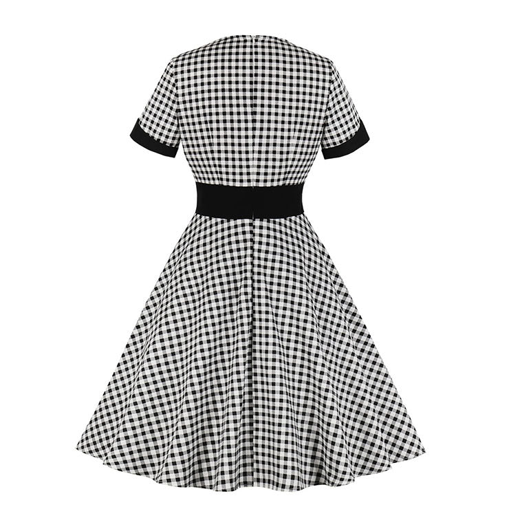 Vintage Black and White Check Dress