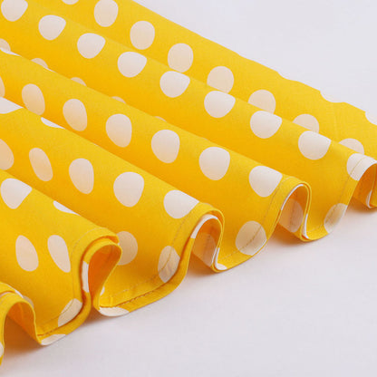 Yellow Summer Polka Dot Dress