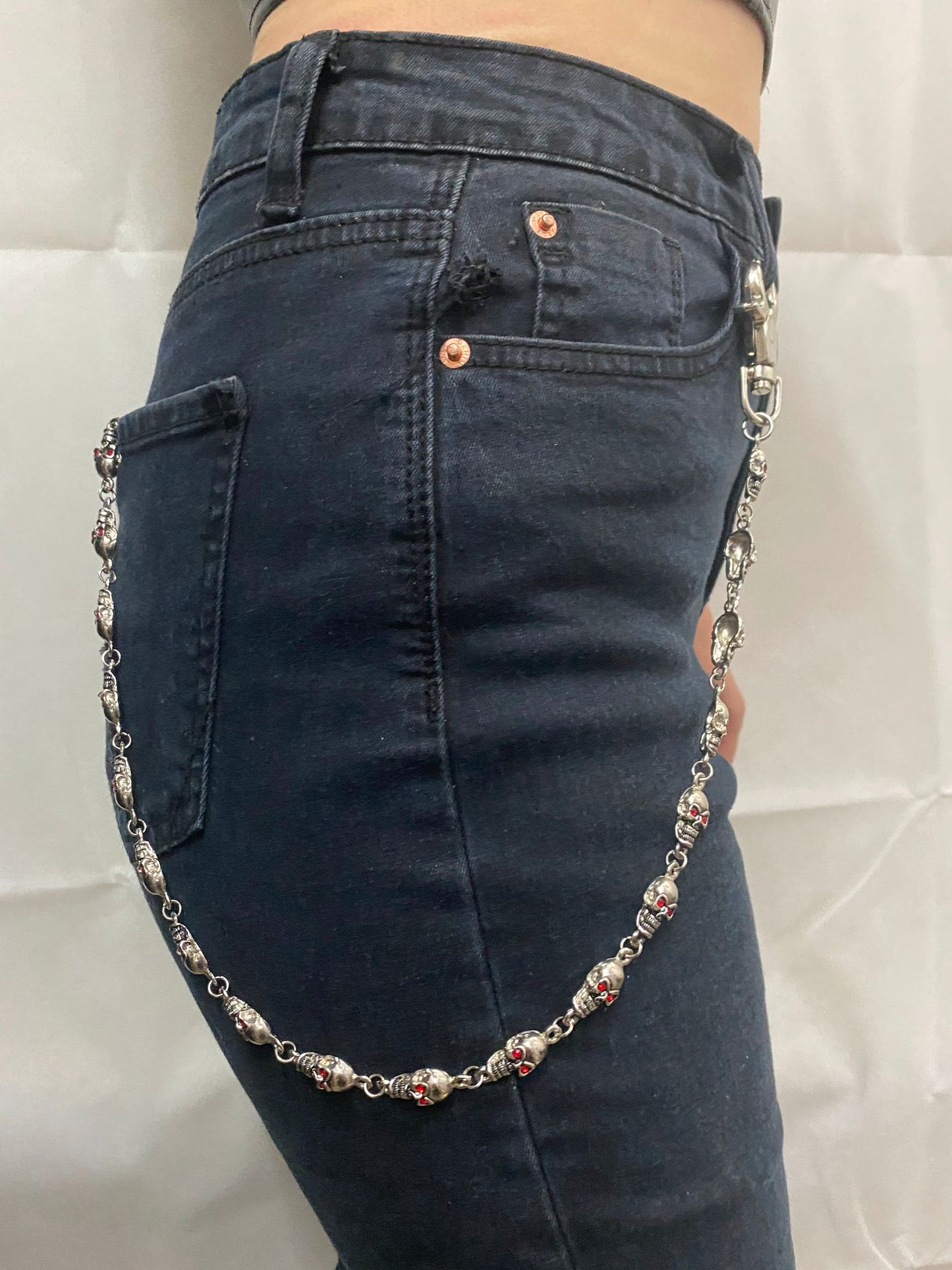 Silver Skull Wallet Chain