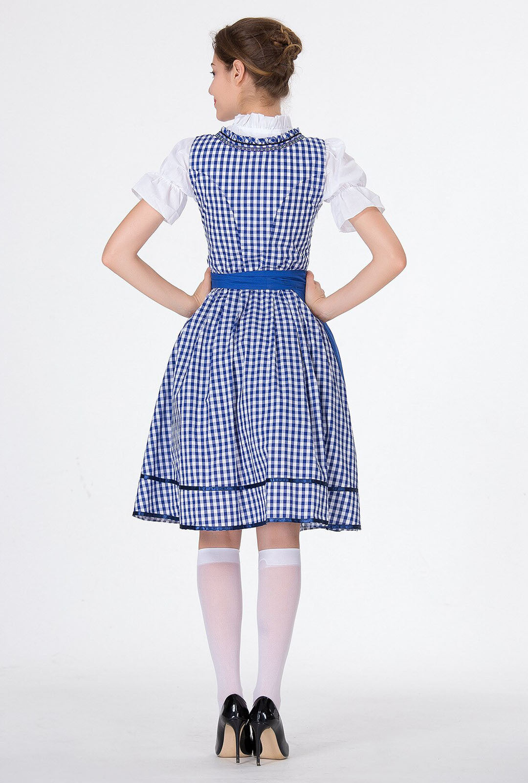 Blue and White Checked Dirndl OCW109