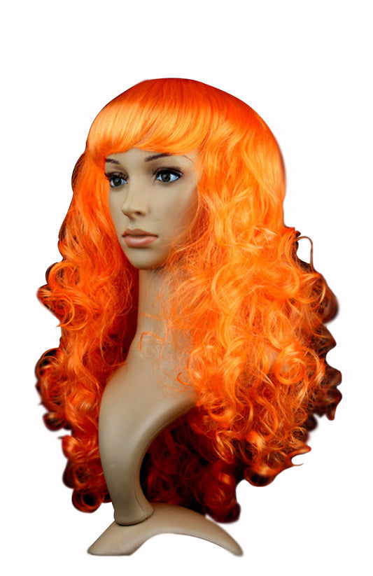 Curly Orange Party Wig