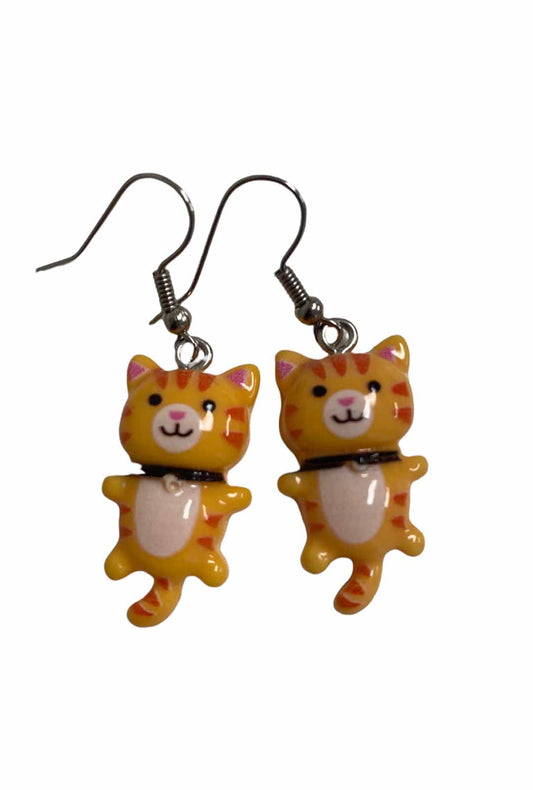 Orange Cat Earrings