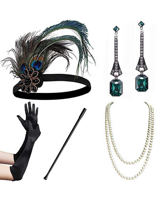 Peacock 1920s Gatsby Flapper Set