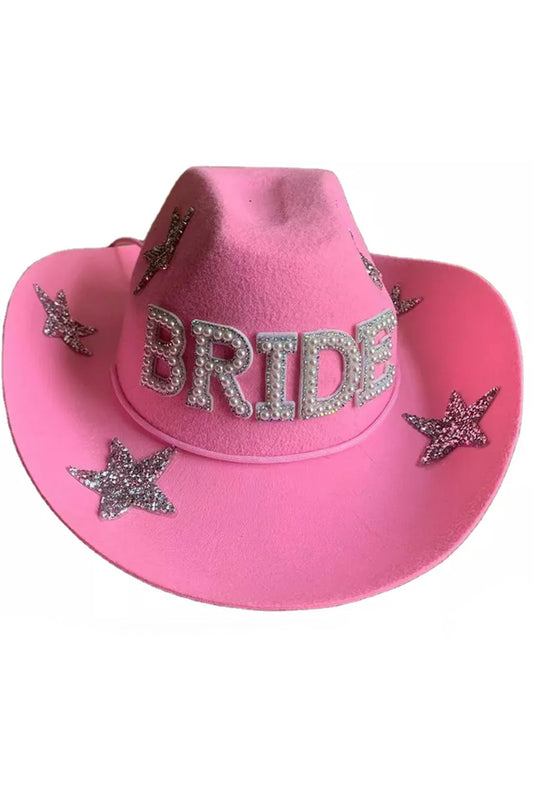 Pink Bride Cowboy Hat