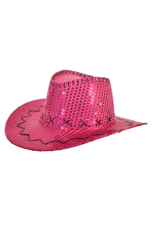 Sequin Hot Pink Cowboy Hat