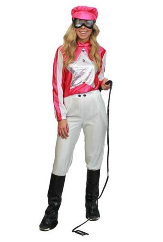 Pink and Silver Ladies Jockey Costume