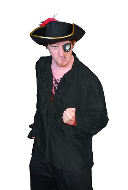 Black Ruffled Laced Pirate Shirt