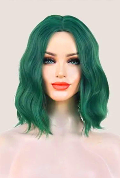 Emerald Green Shoulder Length Loose Wave Wig