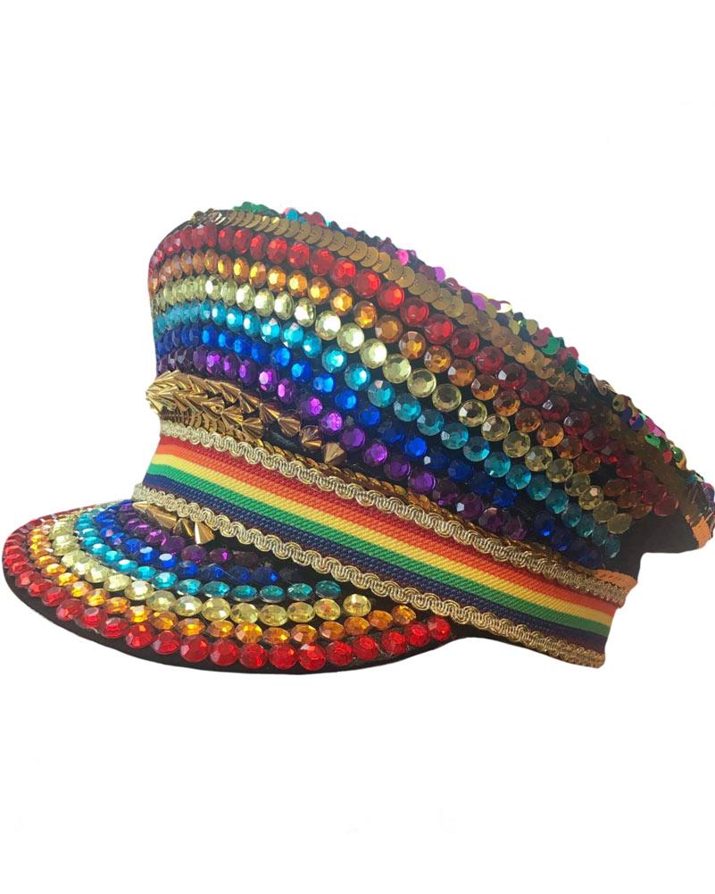 Rainbow Pride Jewelled Hat
