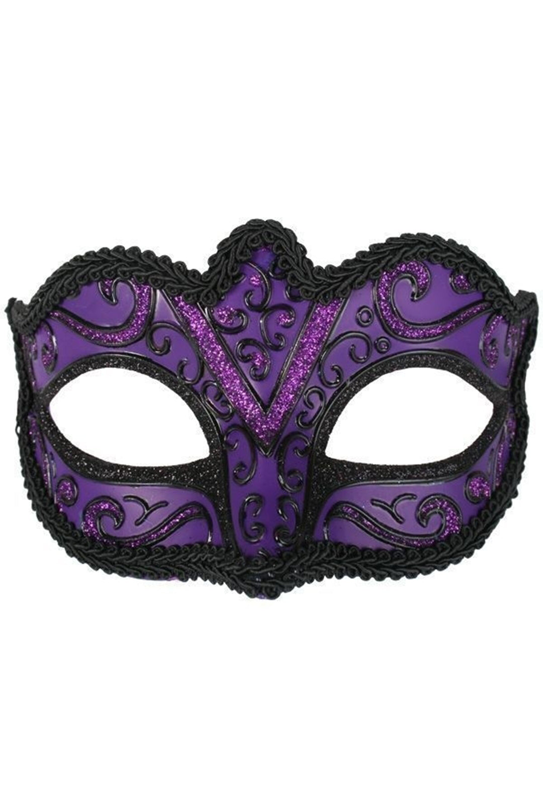 Purple Plain Glitter Mask