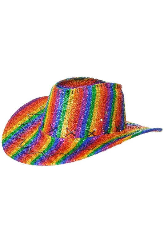 Sparkly Rainbow Cowboy Hat