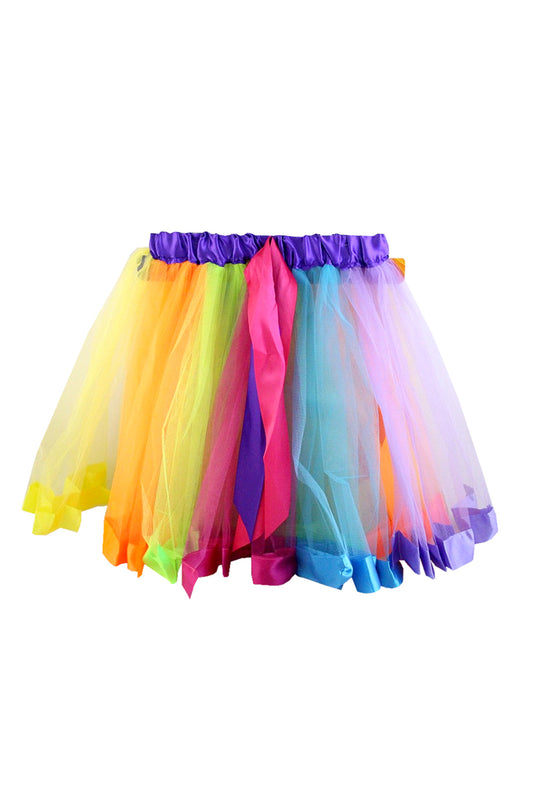 Ribbon Trim Rainbow Tutu