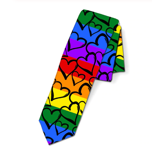 Rainbow Heart Neck Tie