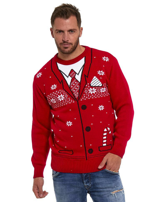 Deluxe Red Christmas Suit Sweater